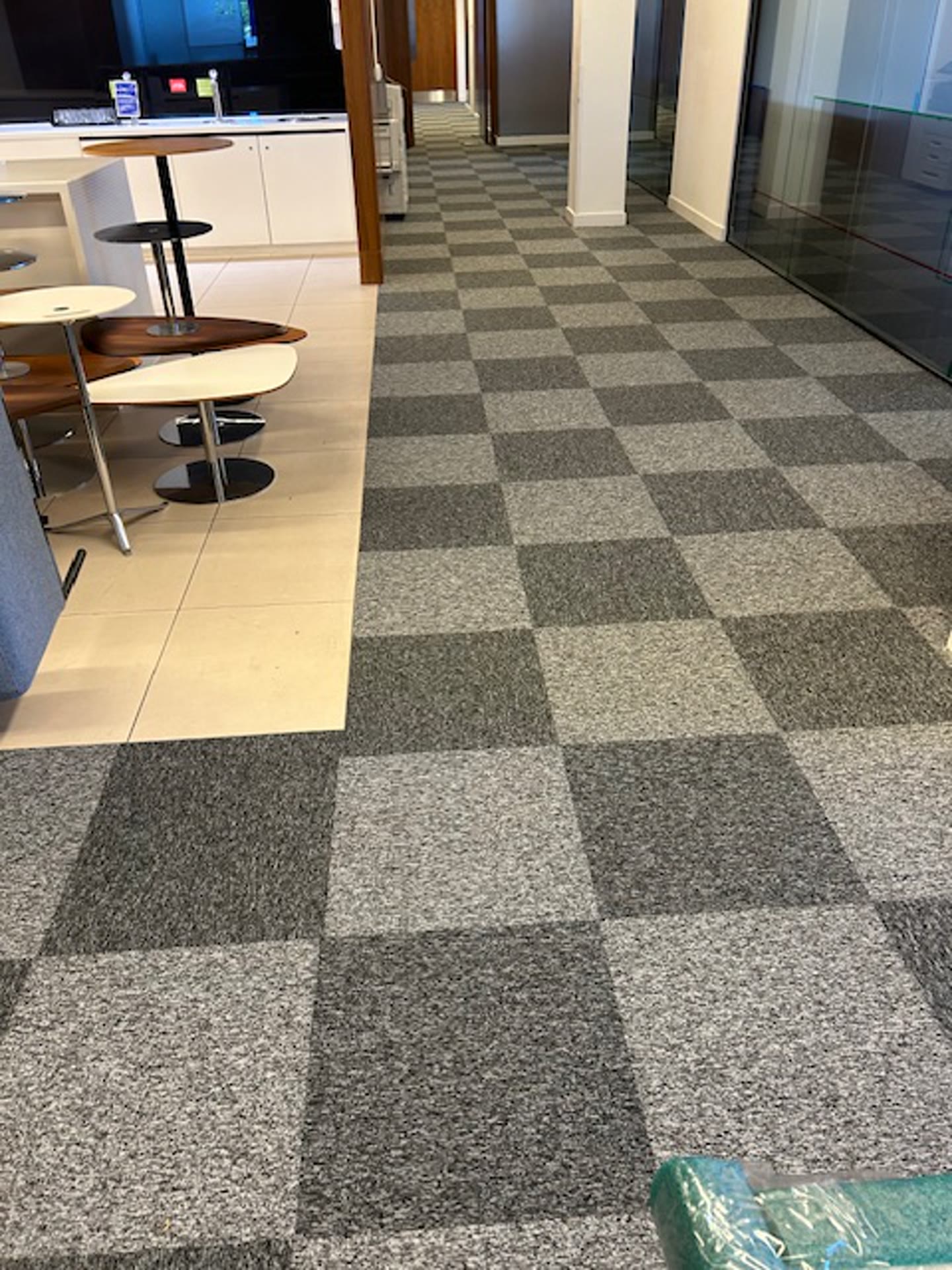 Breakout coffee point with new carpet tiles fitted