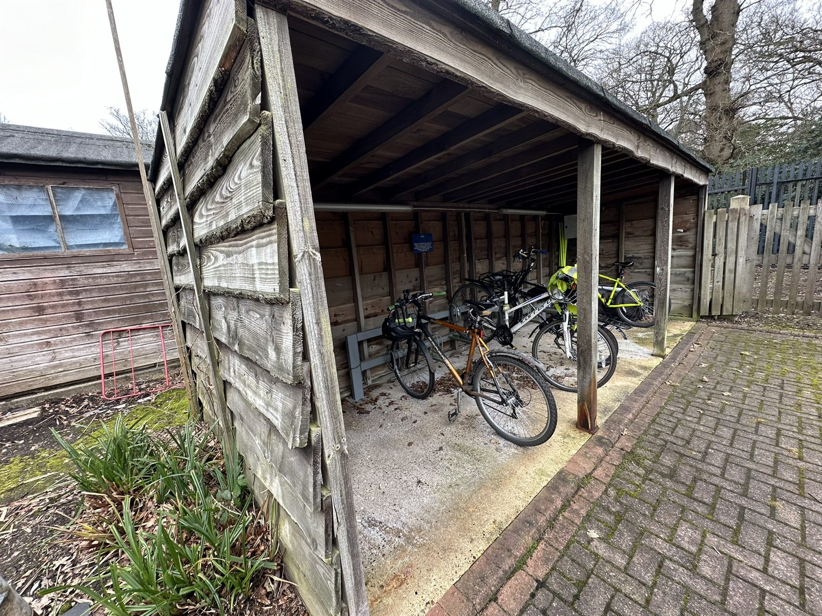 Old timber cycle store before replacement