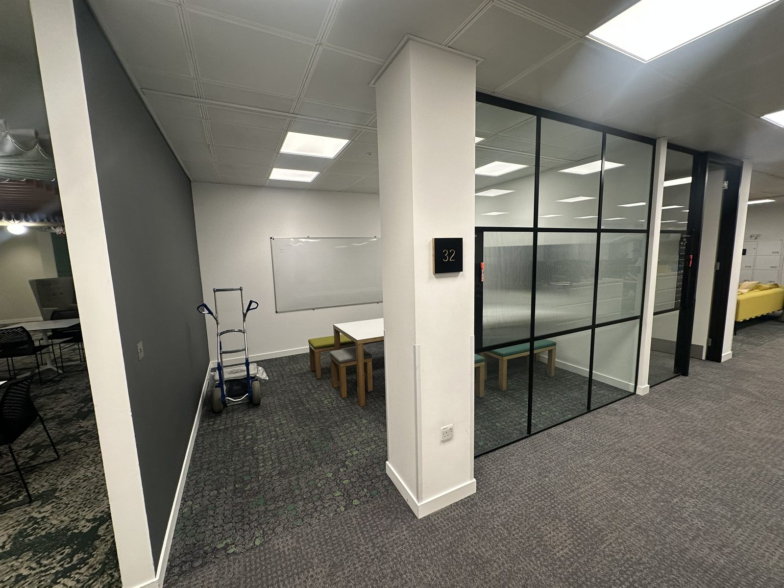 Office doorway before the new doorset was installed