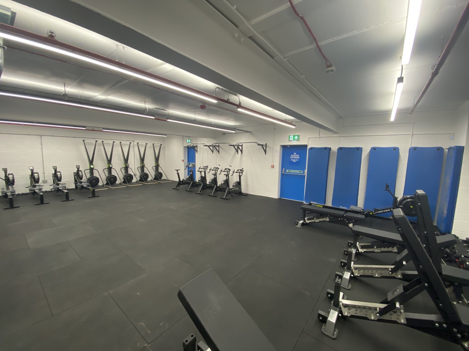 Whitecross School new gym with rowing machines and equipment installed