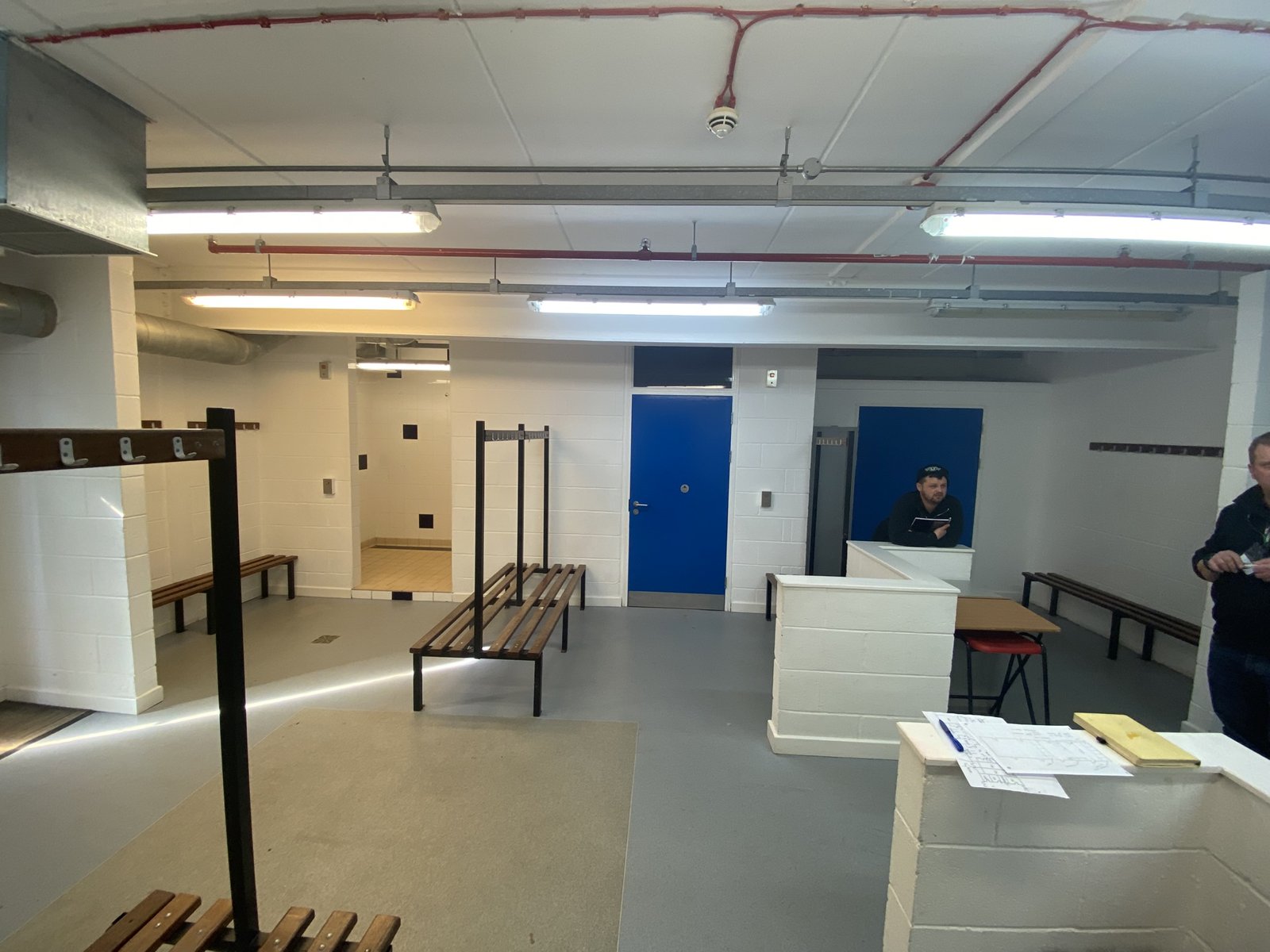 Whitecross School changing room before refurbishment