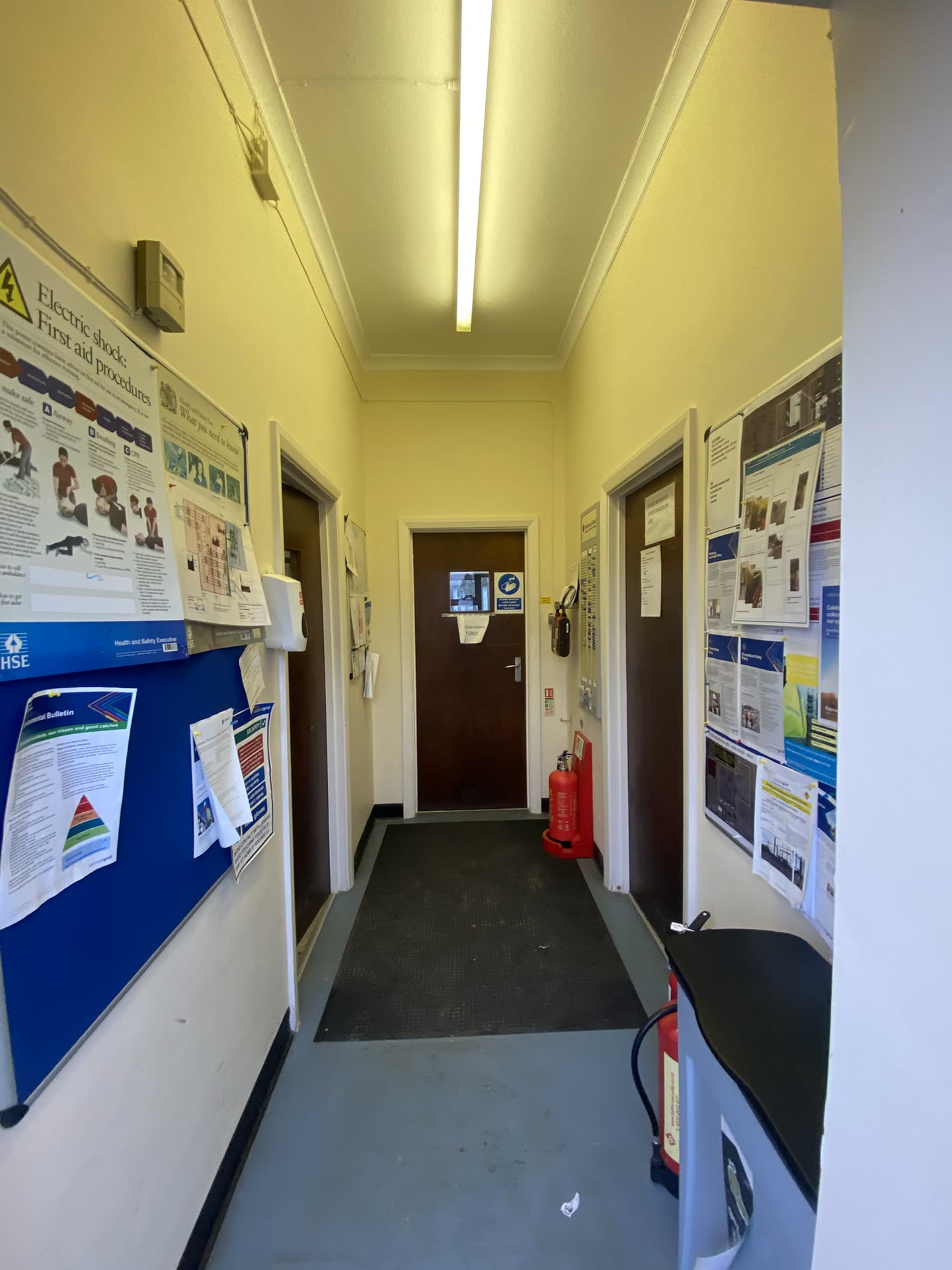 Substation corridor before refurbishment