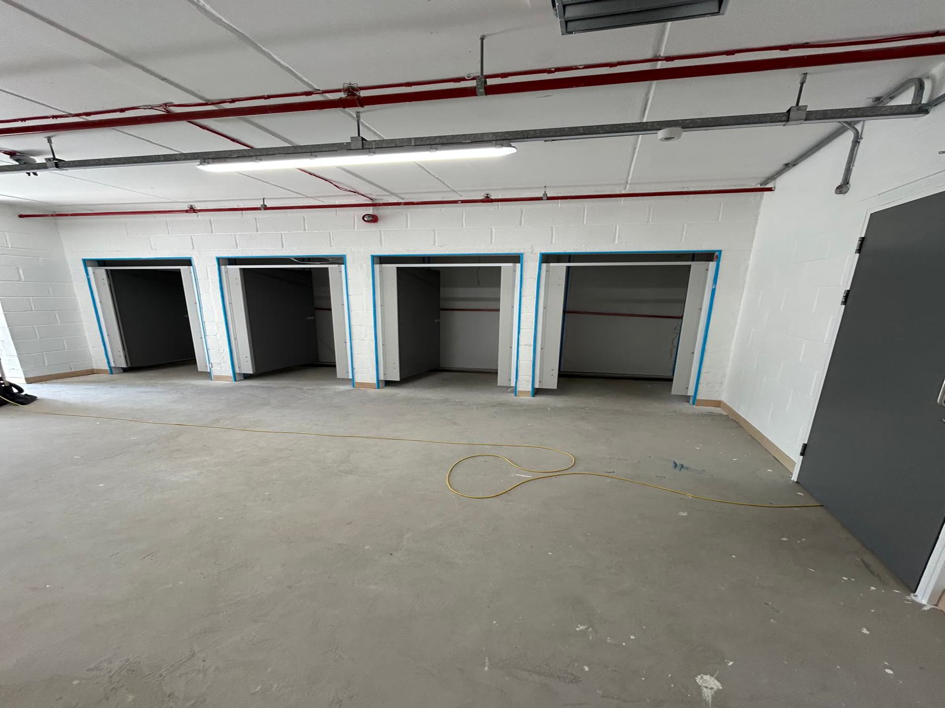 Whitecross School shower cubicles under construction